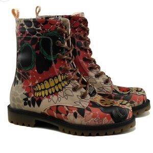Neefs Sugar Skull Combat Style Boots